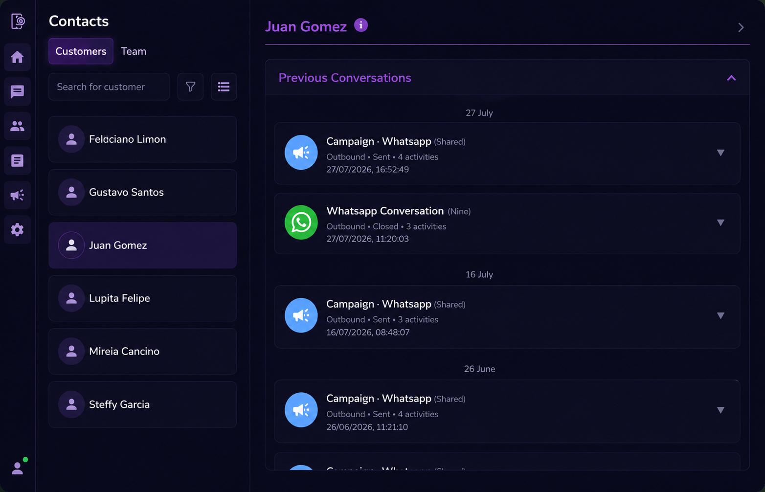 Field App Contacts